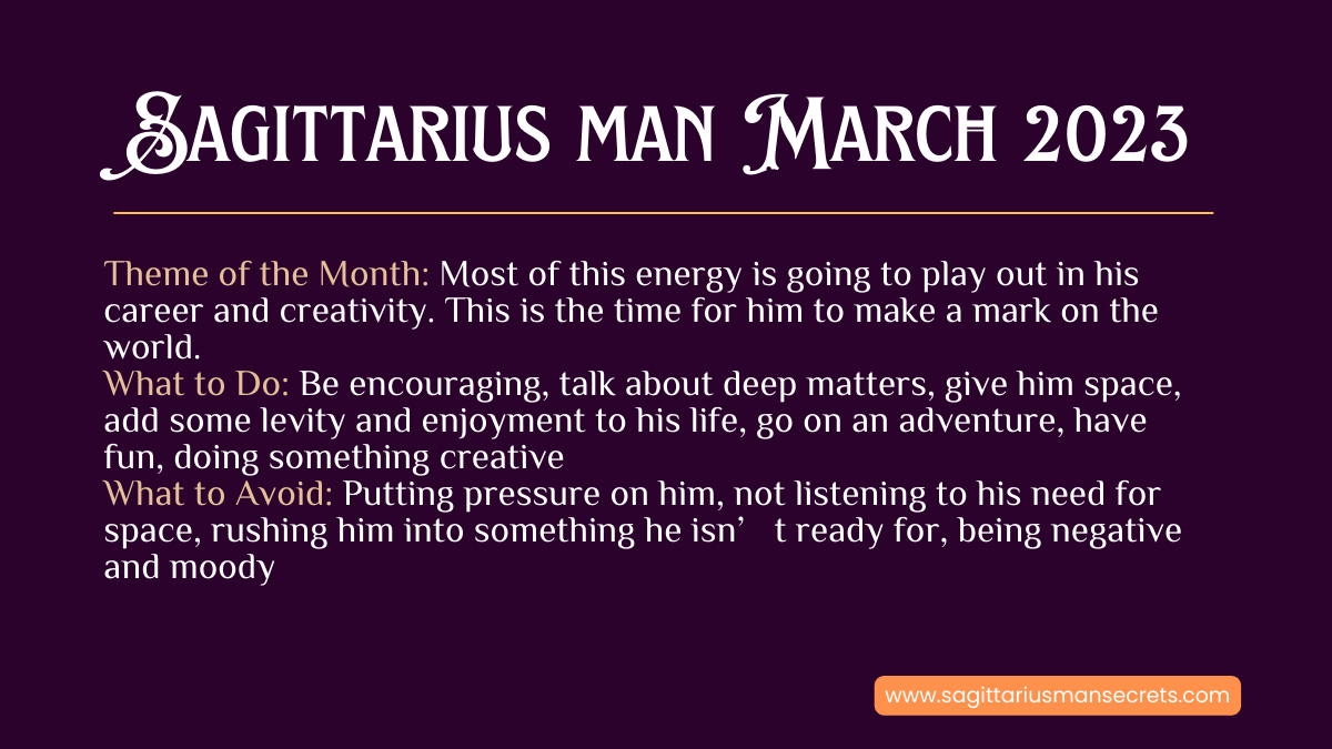 sagittarius man horoscope for march 2023